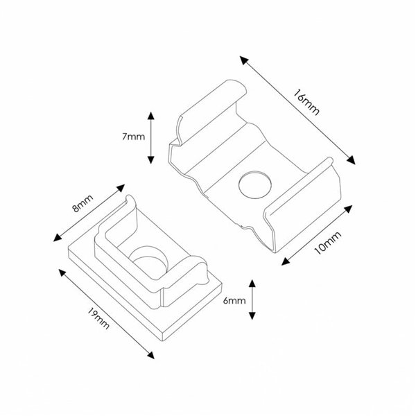 Lot de 2 bouchons et 2 clips pour profilé LM3701 (kit de montage)