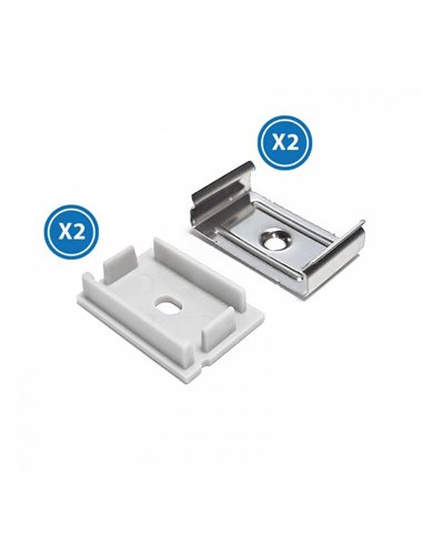 Pacote com 2 tampões e 2 clipes para perfil LM3779 (acabamento limpo)