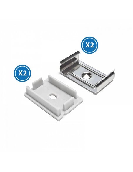 Pack 2 tapones y 2 grapas para perfil LM3779 (acabado limpio)