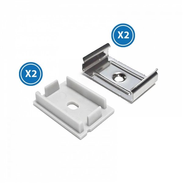 Pacote com 2 tampões e 2 clipes para perfil LM3779 (acabamento limpo)