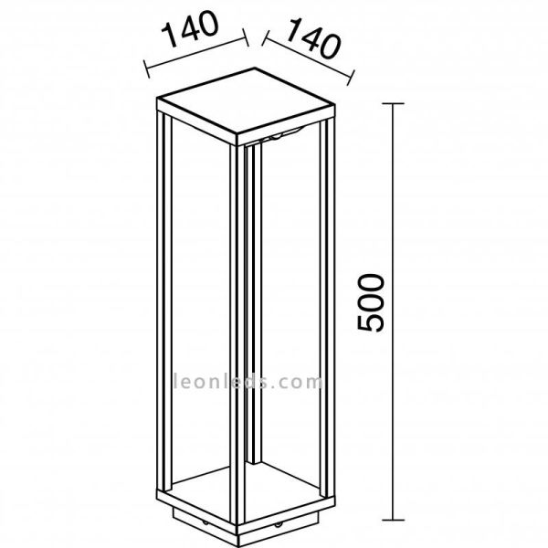 Baliza Led Rectangular Solar 2.2W Solei Antracita 3000K de Dopo lighting | LeonLeds Iluminación