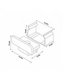 Pack 2 tapones y 2 grapas para perfil LM3703 (accesorios de montaje)