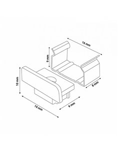 Lot de 2 bouchons et 2 clips pour profilé LM3703 (accessoires de montage) 2