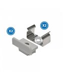Pack 2 tapones y 2 grapas para perfil LM3703 (accesorios de montaje)