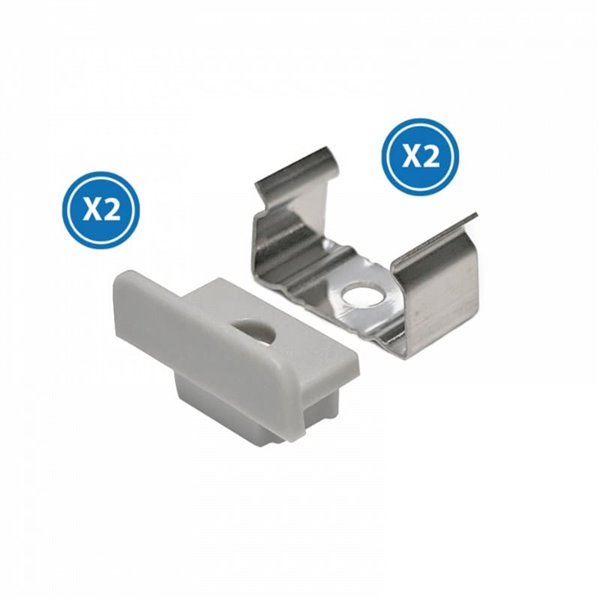 Lot de 2 bouchons et 2 clips pour profilé LM3703 (accessoires de montage)