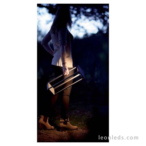 Baliza Led Rectangular Solar 2.2W Solei Antracita 3000K de Dopo lighting | LeonLeds Iluminación