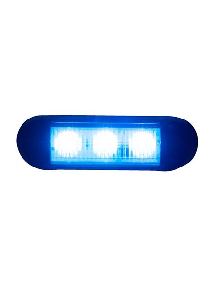 Luz de advertência LED LDO 2676, modo flash F, 12/24V, XB1 R10 EMC, azul