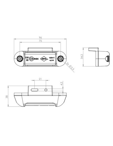 Luz de advertencia LED LDO 2676 modo F-flash 12/24V XB1 R10 EMC Azul