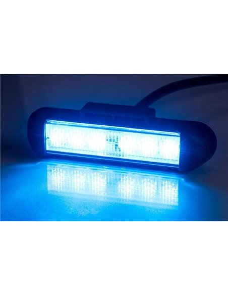 Luz LED de advertencia LDO 2781 12/24V dia/noche XB2, modo F-flash R10 EMC Azul