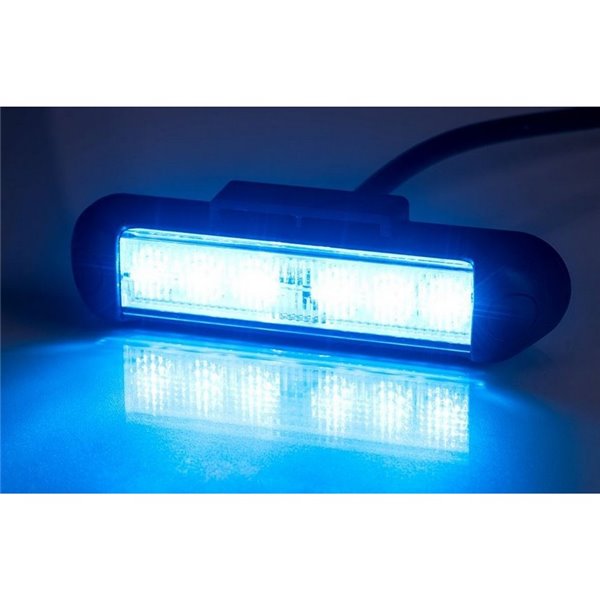 Luz LED de advertencia LDO 2781 12/24V dia/noche XB2, modo F-flash R10 EMC Azul