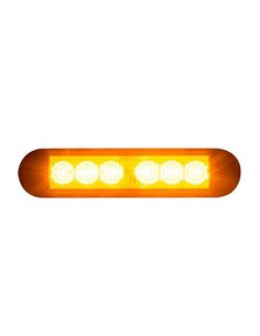 Luz de advertencia LED LDO 2782 12/24V XA2, modo F-flash y dia/noche R10 EMC Ámbar