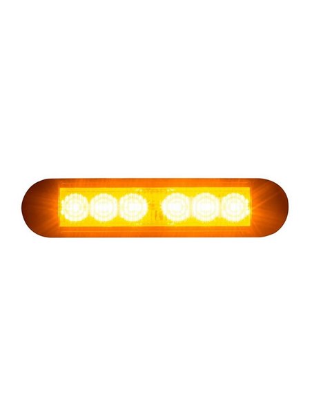 Luz de advertencia LED LDO 2782 12/24V XA2, modo F-flash y dia/noche R10 EMC Ámbar