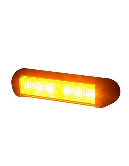 Luz de advertencia LED LDO 2782 12/24V XA2, modo F-flash y dia/noche R10 EMC Ámbar