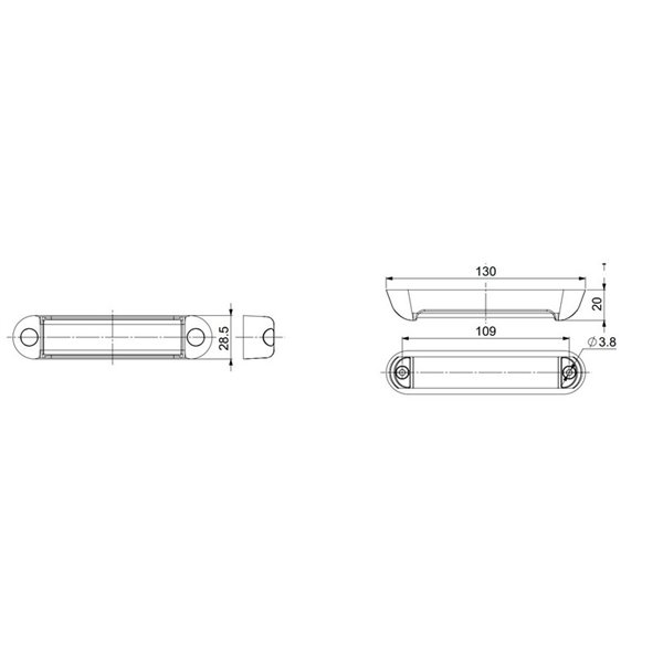Luz de advertencia LED LDO 2782 12/24V XA2, modo F-flash y dia/noche R10 EMC Ámbar