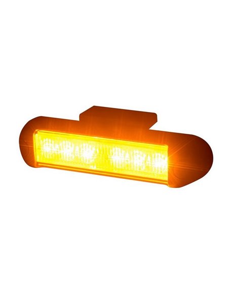 Luz de advertencia LED LDO 2782 12/24V XA2, modo F-flash y dia/noche R10 EMC Ámbar