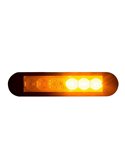 Luz de advertencia LED LDO 2782 12/24V XA2, modo F-flash y dia/noche R10 EMC Ámbar