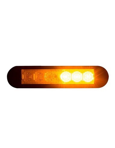 Luz de advertencia LED LDO 2782 12/24V XA2, modo F-flash y dia/noche R10 EMC Ámbar