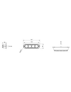 Luz de advertencia LED LDO 2258 12/24V modo F-flash XA1 R10 EMC Ámbar 2
