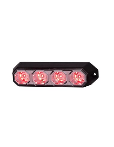 Luz de advertencia LED LDO 2258 12/24V modo F-flash R10 EMC XR1 Rojo