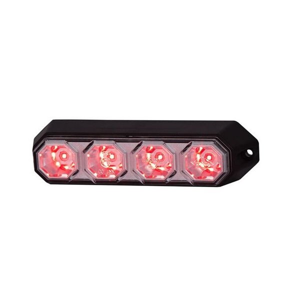 LDO 2258 12/24V LED Luz de Advertência Modo Flash R10 EMC XR1 Vermelho