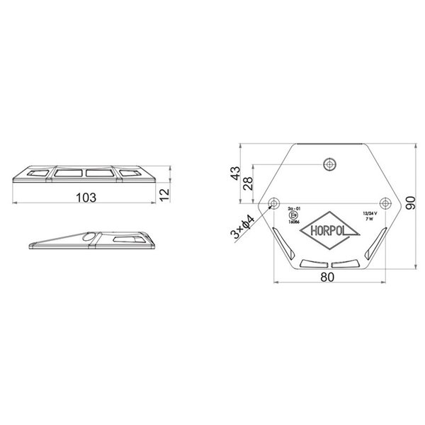 Luz de advertencia para elevadores de carga LDO 2135 12/24V R10 EMC 2a-01
