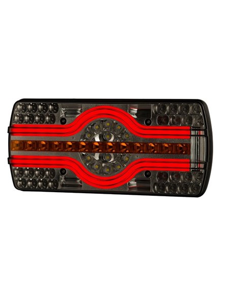 LZD 2540 Lanterna traseira combinada de 6 funções, mãos-livres, luz de placa lateral, R4-R6-R7-R23-R38 12/24V IP68