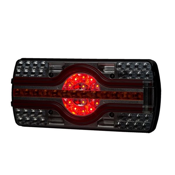 LZD 2543 Lanterna traseira de 4 funções, luz de placa lateral, viva-voz 12/24V IP68