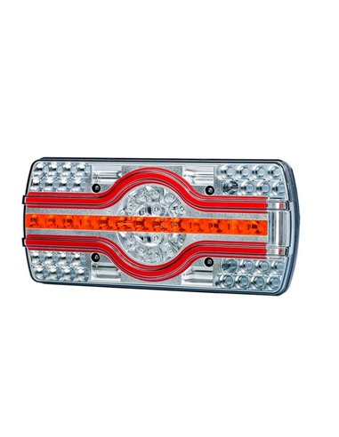 LZD 2543 Lanterna traseira de 4 funções, luz de placa lateral, viva-voz 12/24V IP68