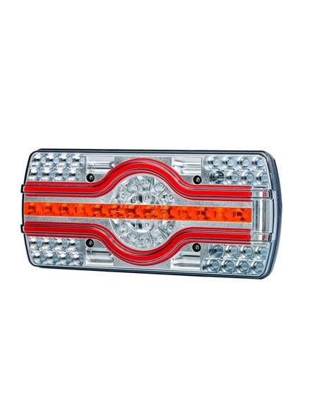 LZD 2543 Lanterna traseira de 4 funções, luz de placa lateral, viva-voz 12/24V IP68