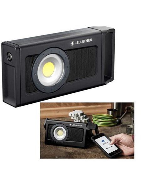 Lámpara de trabajo LED recargable iF4R Music 2500 lm con altavoz Bluetooth