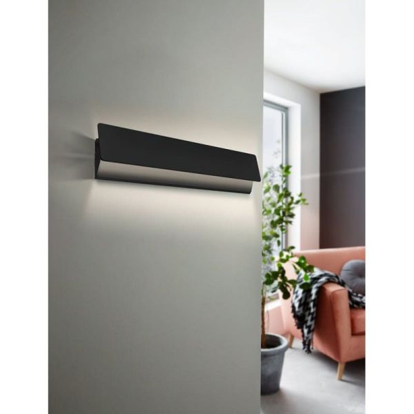 Lámpara de pared LED rectangular moderno negro ZUBIALDE, 12W 3000K 1550Lm