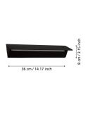 Lámpara de pared LED rectangular moderno negro ZUBIALDE, 12W 3000K 1550Lm medidas