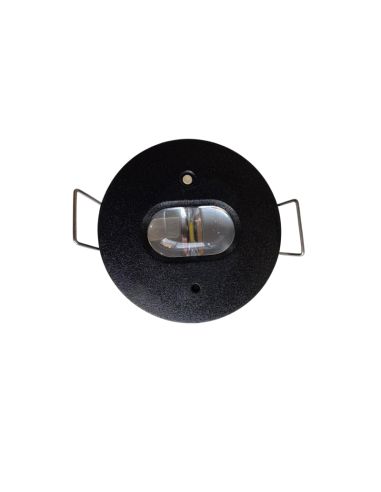Luz antipánico LED empotrada, K-MINI negro Ø40mm, 182Lm, 5000K, luminaria estructural, no permanente