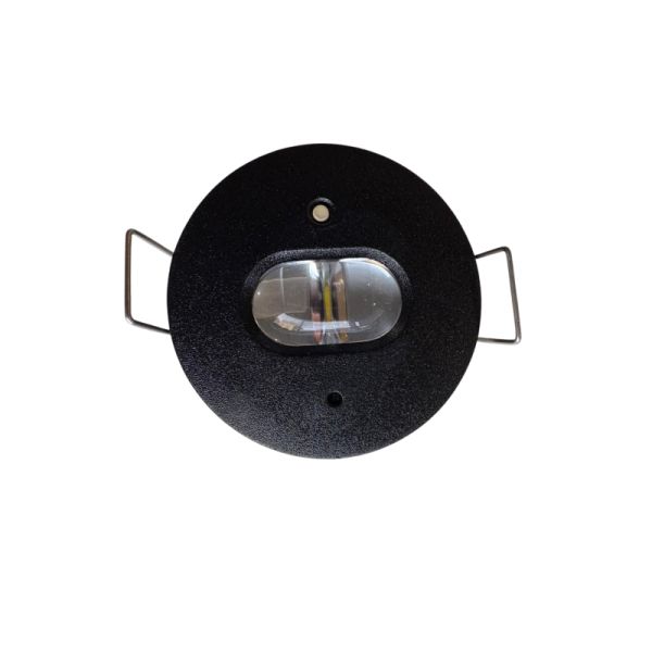 Luz antipánico LED empotrada, K-MINI negro Ø40mm, 182Lm, 5000K, luminaria estructural, no permanente