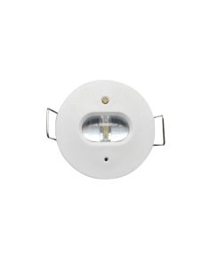 Luz de evacuación LED permanente K-MINI, empotrable Ø40mm, 195Lm, 5000K, 2 horas de autonomía, luminaria estructural