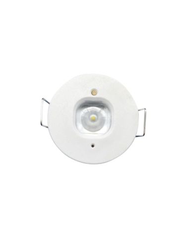 Luz antipánico LED empotrada, K-MINI Ø40mm, 182Lm, 5000K, 2h de autonomía, luminaria estructural, no permanente