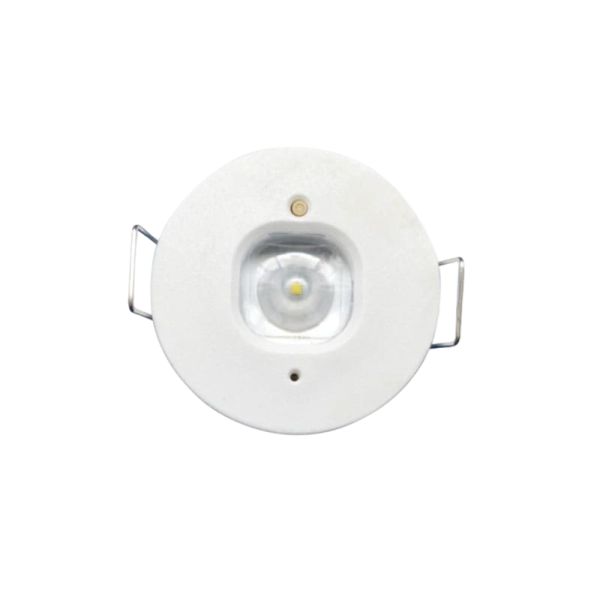 Luz antipánico LED empotrada, K-MINI Ø40mm, 182Lm, 5000K, 2h de autonomía, luminaria estructural, no permanente