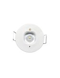 Luz antipánico permanente LED empotrada, K-MINI blanco Ø40mm, 182Lm, 5000K, 2h de autonomía, luminaria estructural
