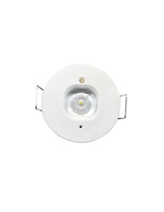 Luz antipánico permanente LED empotrada, K-MINI blanco Ø40mm, 182Lm, 5000K, 2h de autonomía, luminaria estructural