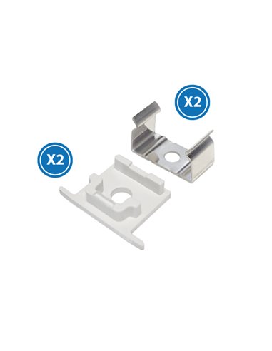 Conjunto com 2 buchas e 2 clipes para perfil LM3711 (acessórios de montagem)