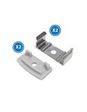 Pack 2 tapones y 2 grapas para perfil LM3729 (remate y fijación)