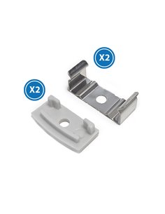 Conjunto com 2 buchas e 2 clipes para perfil LM3729 (acabamento e fixação)