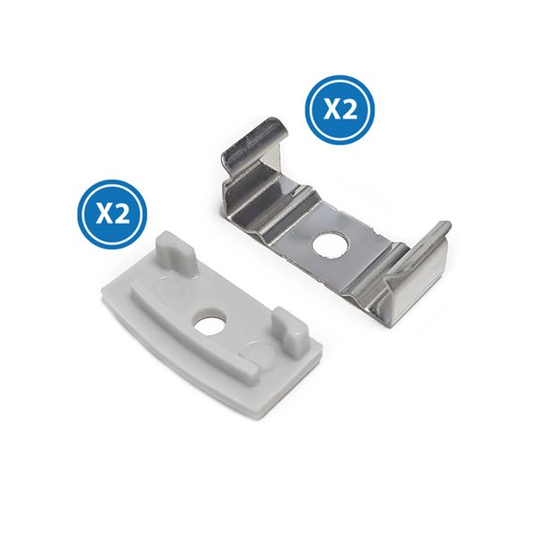 Lot de 2 bouchons et 2 clips pour profilé LM3729 (finition et fixation)
