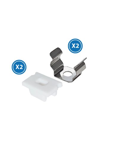 Pacote com 2 buchas e 2 clipes para perfil LM3733 (kit de montagem)