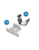 Pack 2 tapones y 2 grapas para perfil LM3745 (acabado profesional)