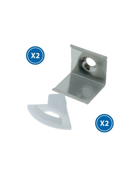 Lot de 2 bouchons et 2 clips pour profilé LM3713 (kit de montage)