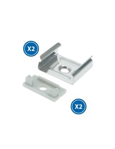 Pack 2 tapones y 2 grapas para perfil LM3753 (acabado profesional)