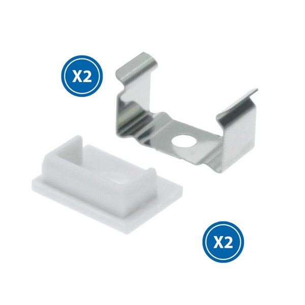 Lot de 2 bouchons et 2 clips pour profilé LM3727 (accessoires de montage)
