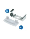 Pack 2 tapones y 2 grapas para perfil LM3716 (remate y fijación)