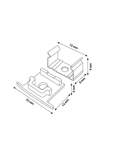 Pack 2 tapones y 2 grapas para perfil LM3711 (accesorios de montaje)
